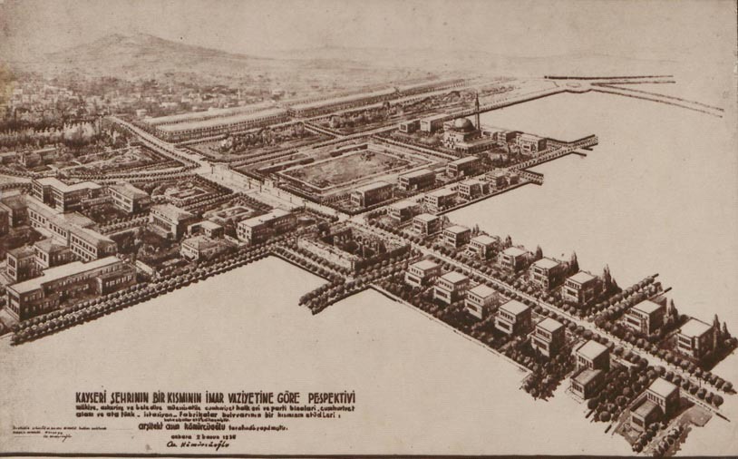 Kayseri'nin 1938'de çizilen imar projesinin kartpostal görüntüleri gün yüzüne çıktı